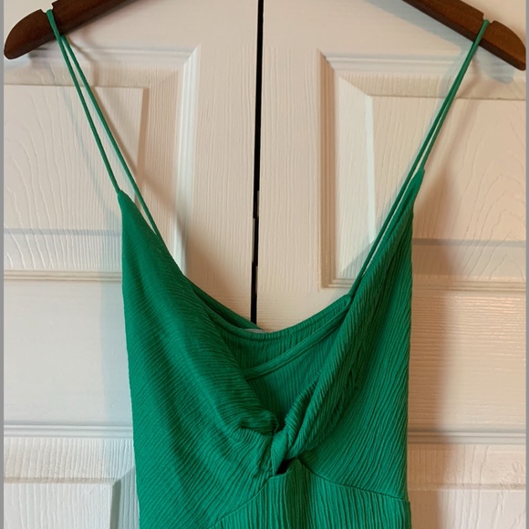 Zara Size Large Green Textured long Dress - Picture 7 of 8